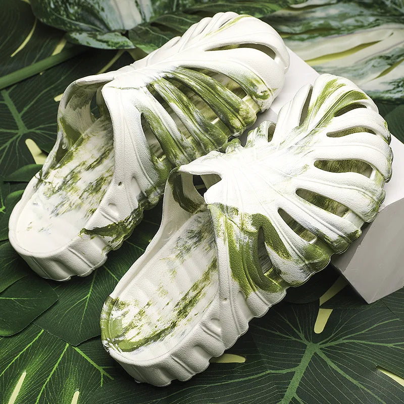 Monstera Bliss Slippers - Sprinting Home