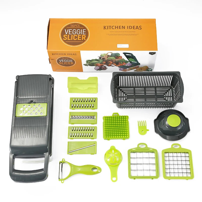 The Ultimate Kitchen Tool 16-In-1 Vegetable Fruit Chopper Cutter