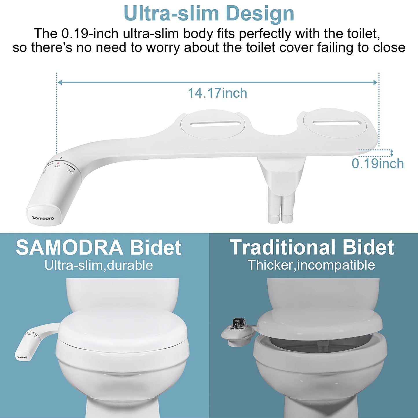 Bidet Attachment Seat Dual Nozzle Adjustable Water Pressure - Sprinting Home