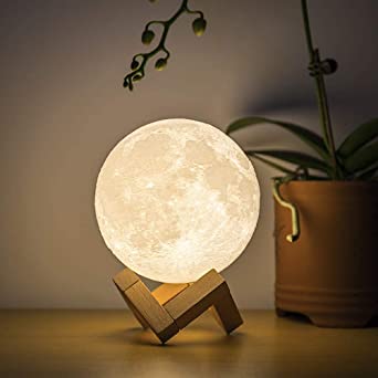 QRBSI Moon Lamp, 6 inch LED Warm Night Light Ball 16 Color Cycle Gradient  Northern Lights